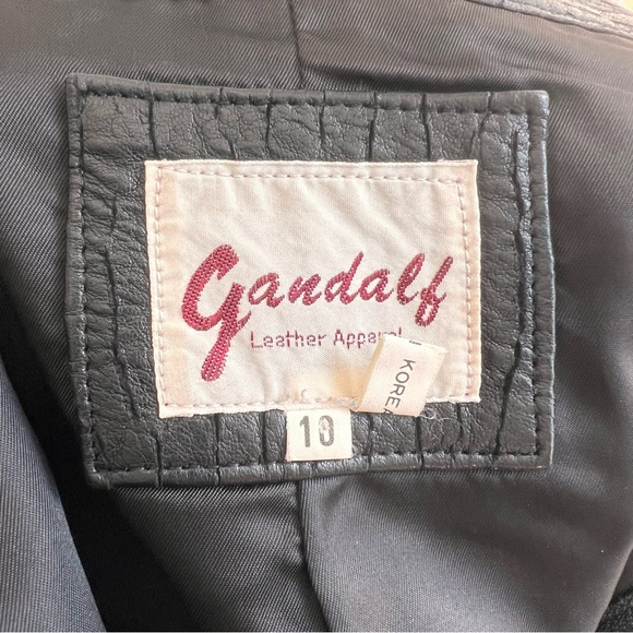 Gandalf Vintage 1970s 100% Leather Textured Midi Skirt, Black A-line Slit, 10 - Picture 6 of 10